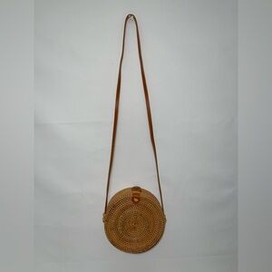 Brown Woven Crossbody Bag